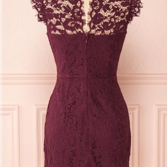 Burgundy Lace Dress - Picture 2 of 4